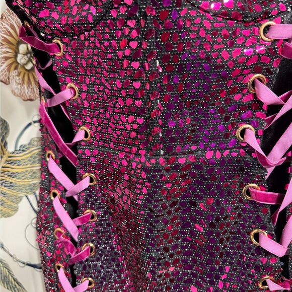 Bronx and Banco Purple Sequin Lace-Up Dress - Picture 8 of 13